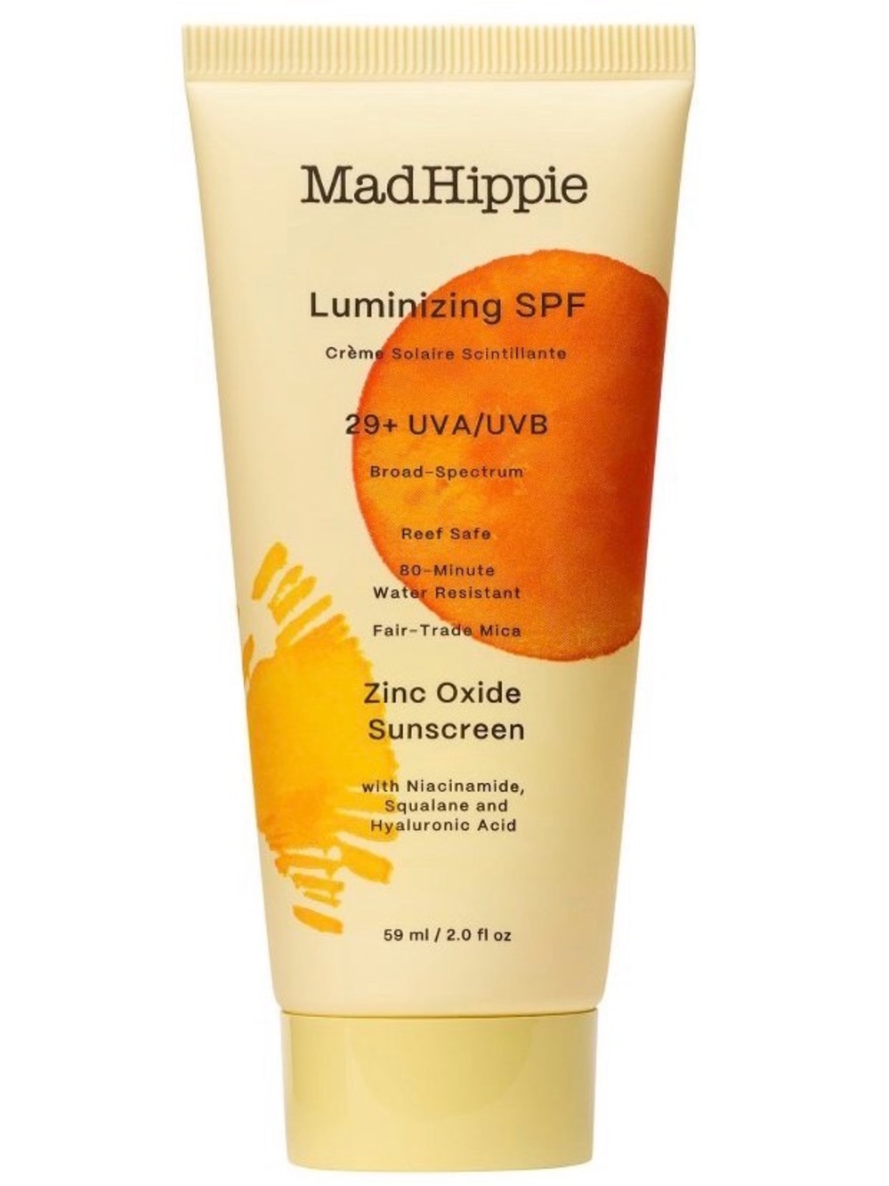 Mad Hippie Luminizing SPF Zinc Oxide Sunscreen – White & Yellow